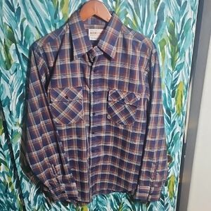 Vintage Mervyn's Men's Blue Plaid Shirt - Size L